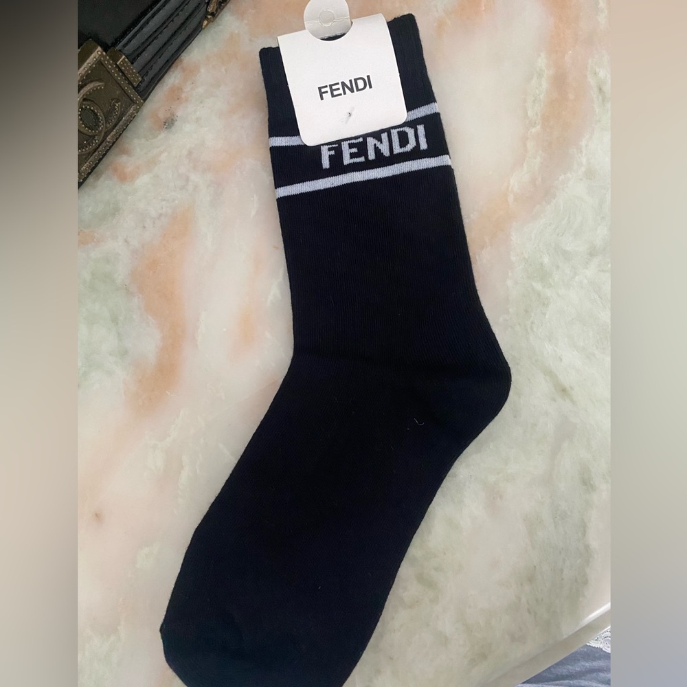 Fashion Black Monogram Long Socks